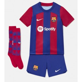 Barcelona Frenkie de Jong #21 Domaci Dres za djecu 2023-24 Kratak Rukav (+ Kratke hlače)